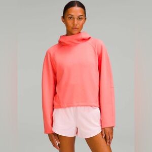 Lululemon AirWrap Modal Pullover Hoodie 8 Cropped Rasberry Cream